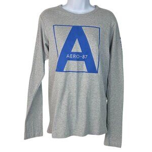 Aeropostale Mens Aero-87 Long Sleeve Heather Grey T-Shirt Size S NWT